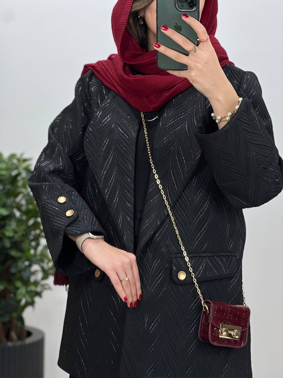 مانتو مجلسی ژاکارد طوطیا
