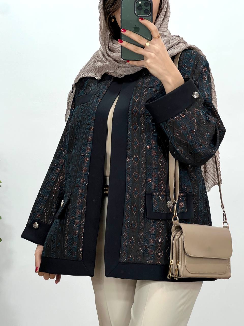مانتو کتی مجلسی ژاکارد طلوع
