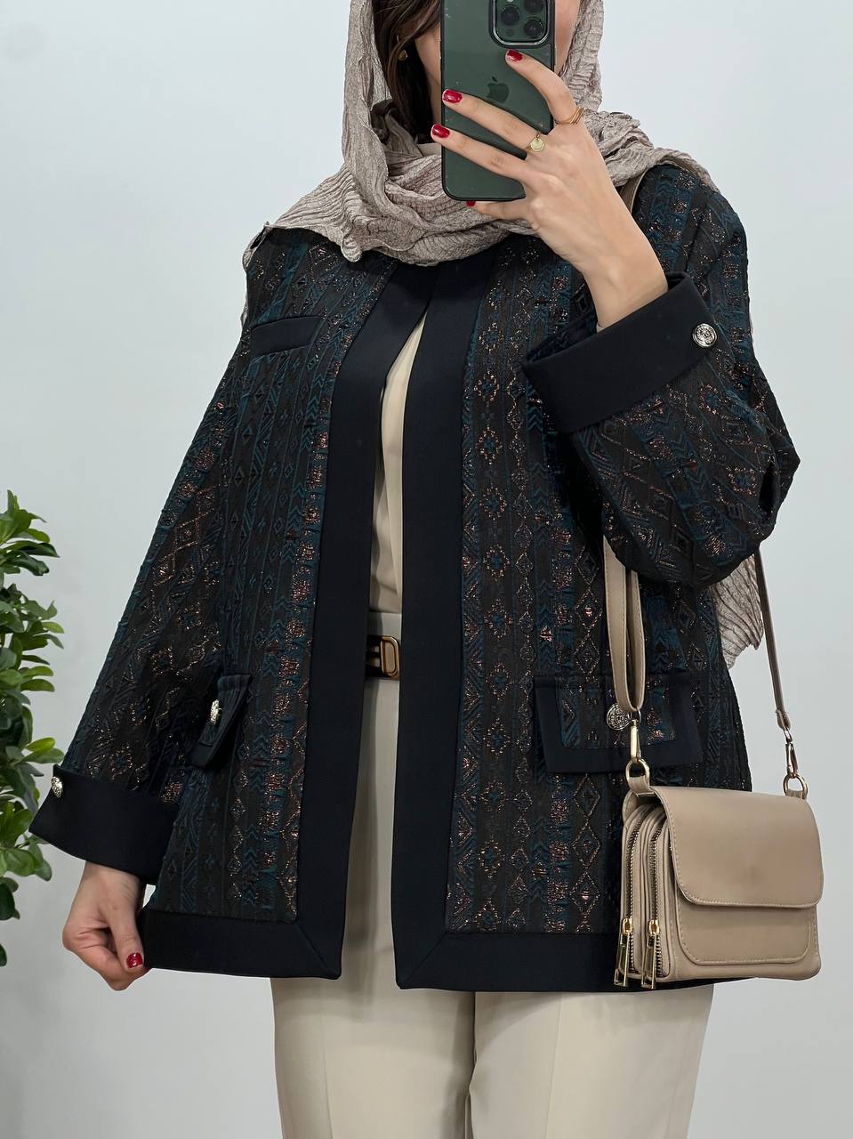 مانتو کتی مجلسی ژاکارد طلوع