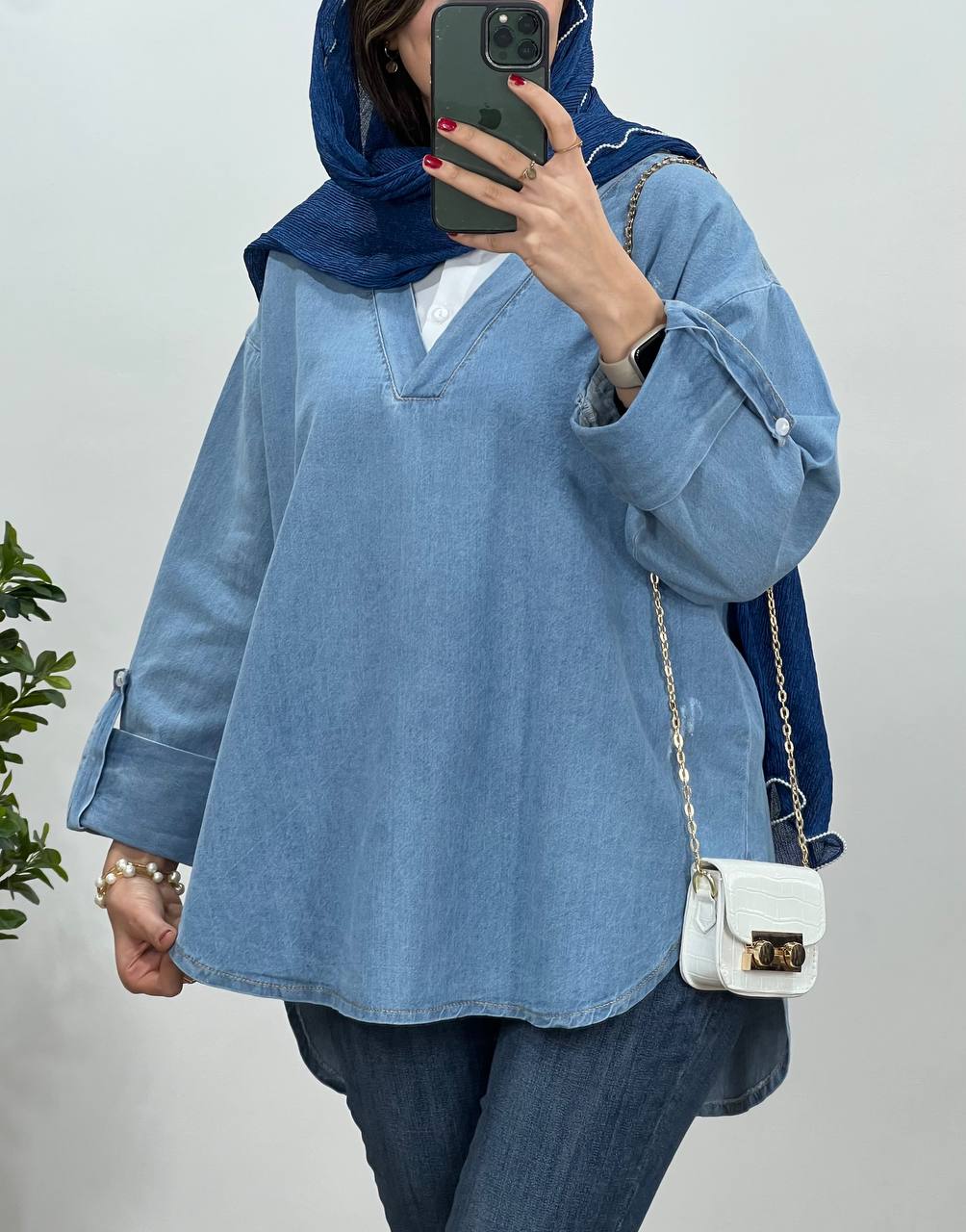 تونیک مانتویی جین یقه دار دریم 3