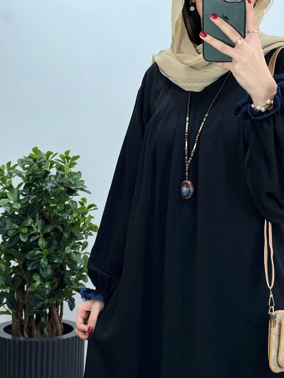 مانتو عبایی بلند رایلی کد 2113