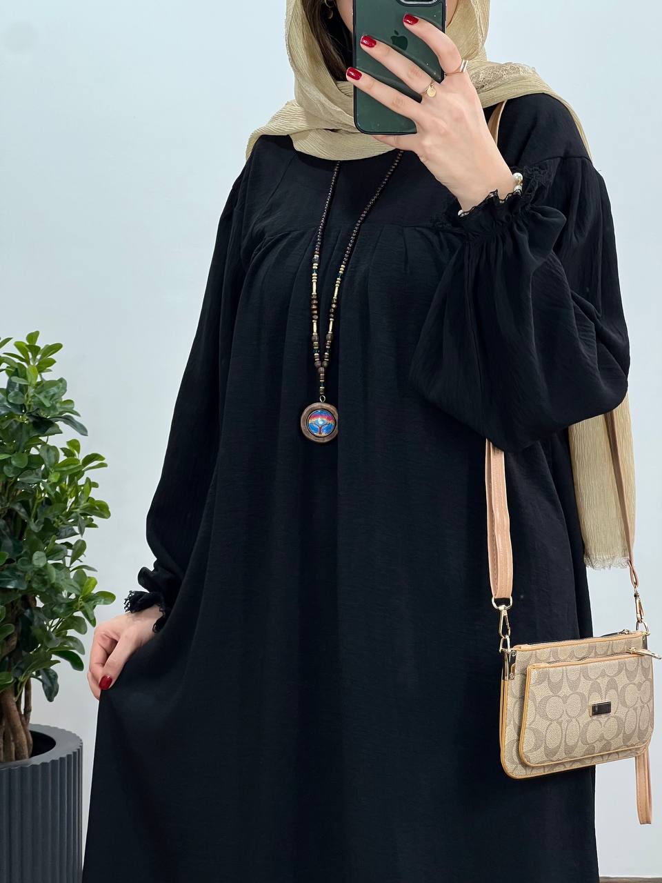 مانتو عبایی بلند رایلی کد 2113