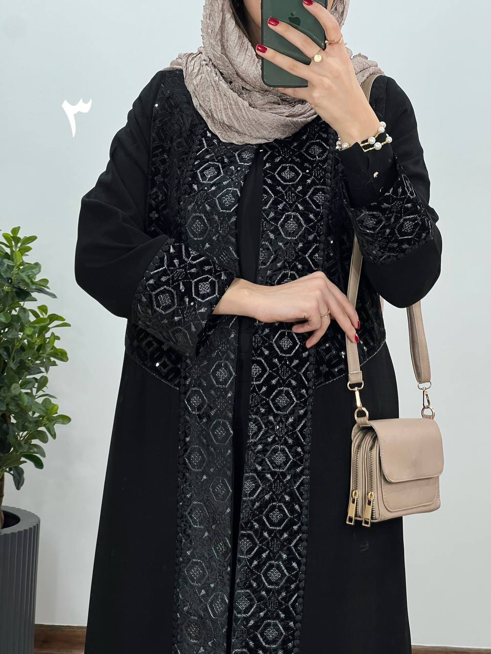 مانتو مجلسی سوزندوزی بلند بیدار