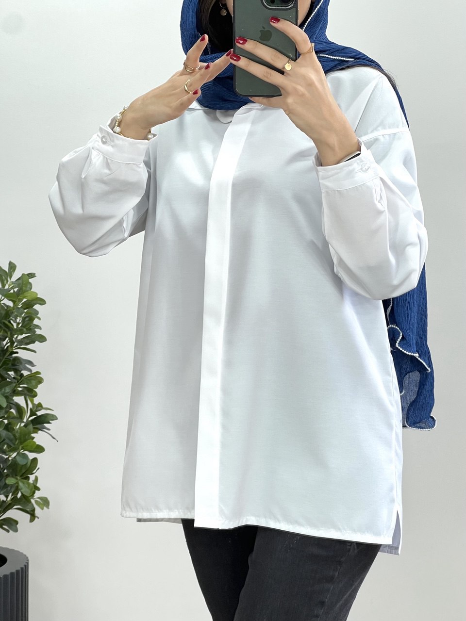 تونیک جلو دکمه سفید 1
