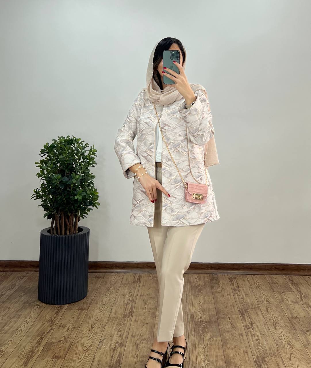 مانتو ژاکارد مغزی دوزی هدی