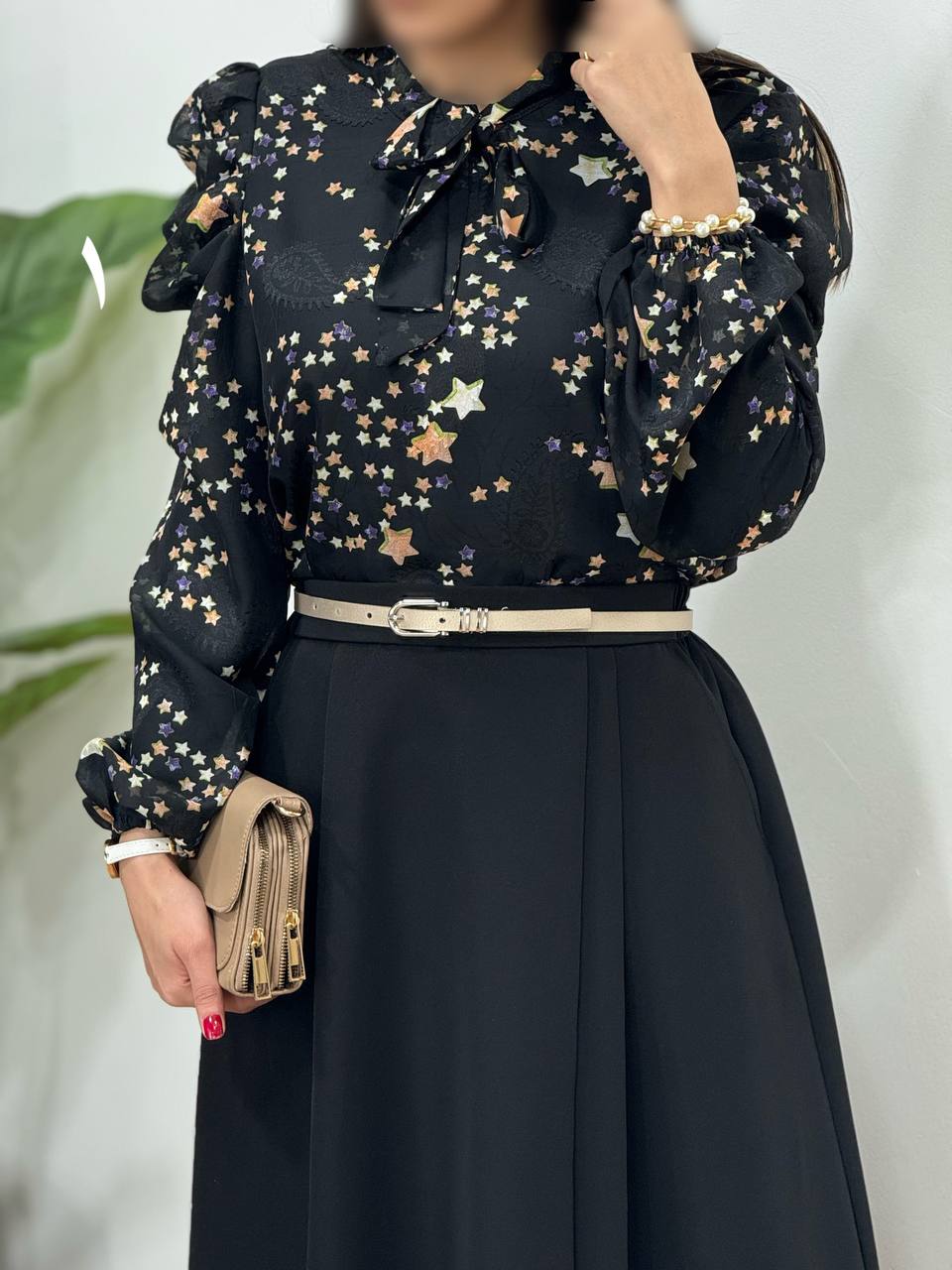 شومیز حریر مجلسی مهلا (کد 2160)
