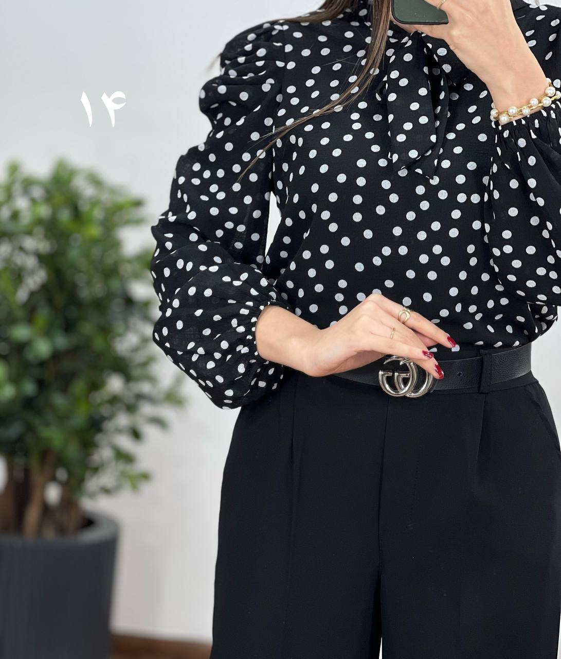 شومیز حریر مجلسی مهلا (کد 2160)