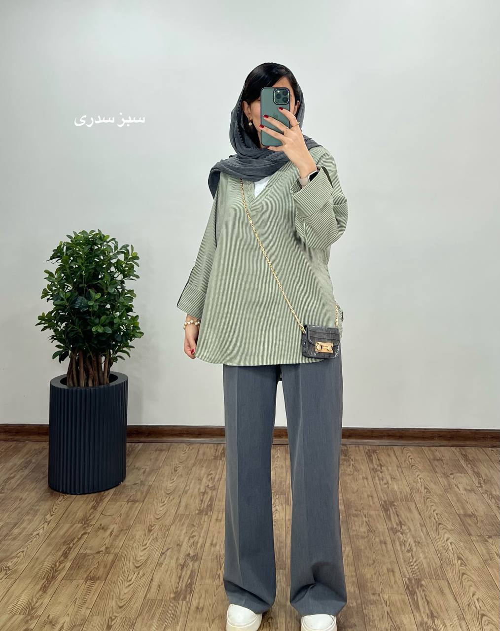 تونیک مانتویی یقه دار مرجان
