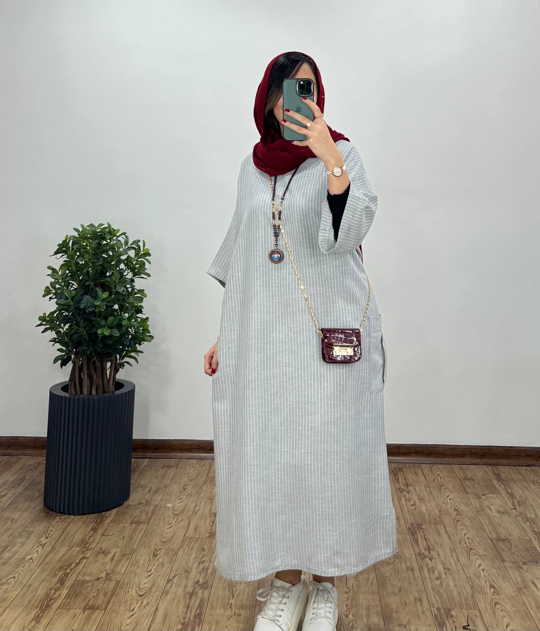 مانتو کفتان بلند لینن الناز 5