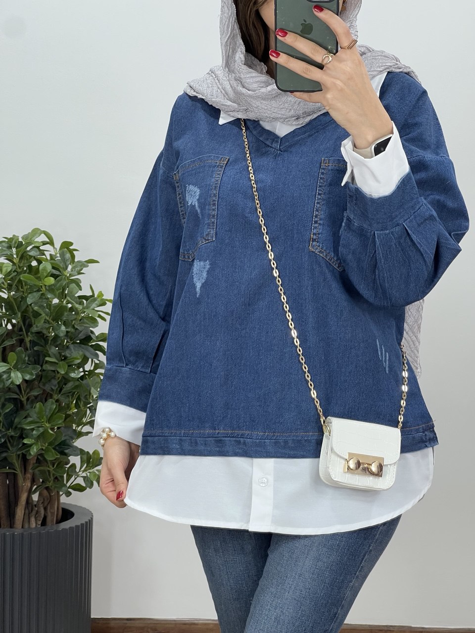 تونیک مانتویی جین دینا 3(ایراد دار)
