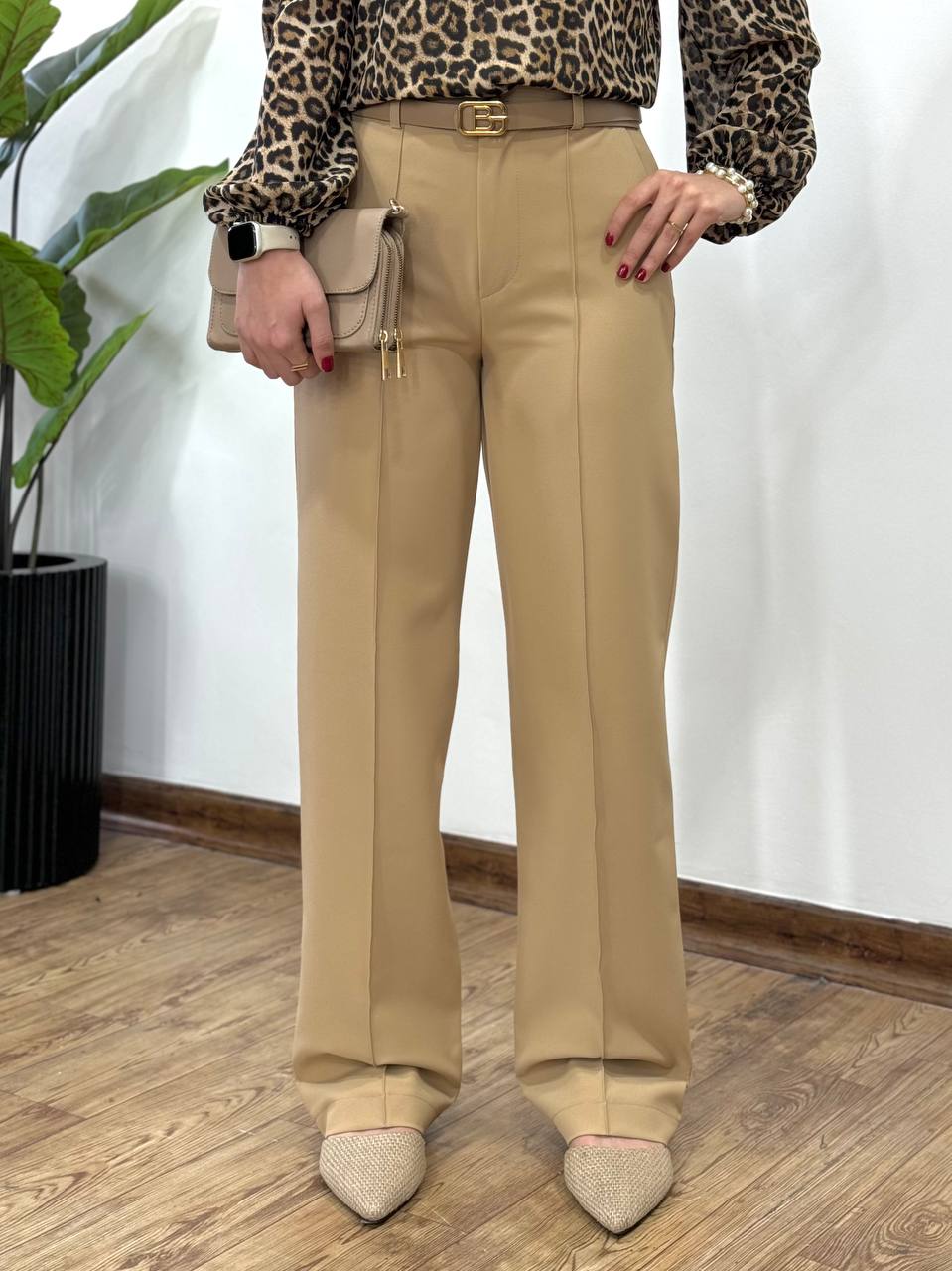 شلوار نیم بگ جلو دوخت ساره