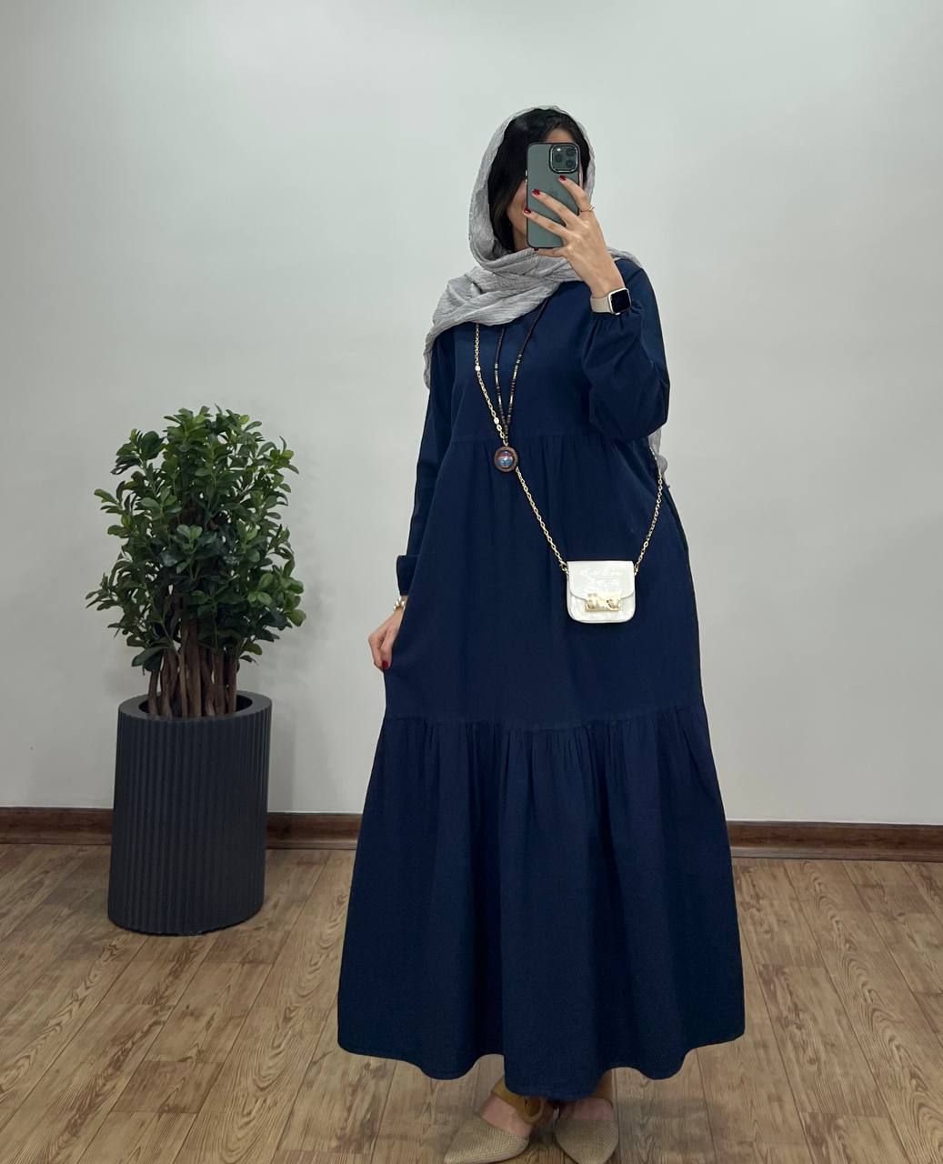 پیراهن مانتویی بلند لینن آیسو(ایراد دار)