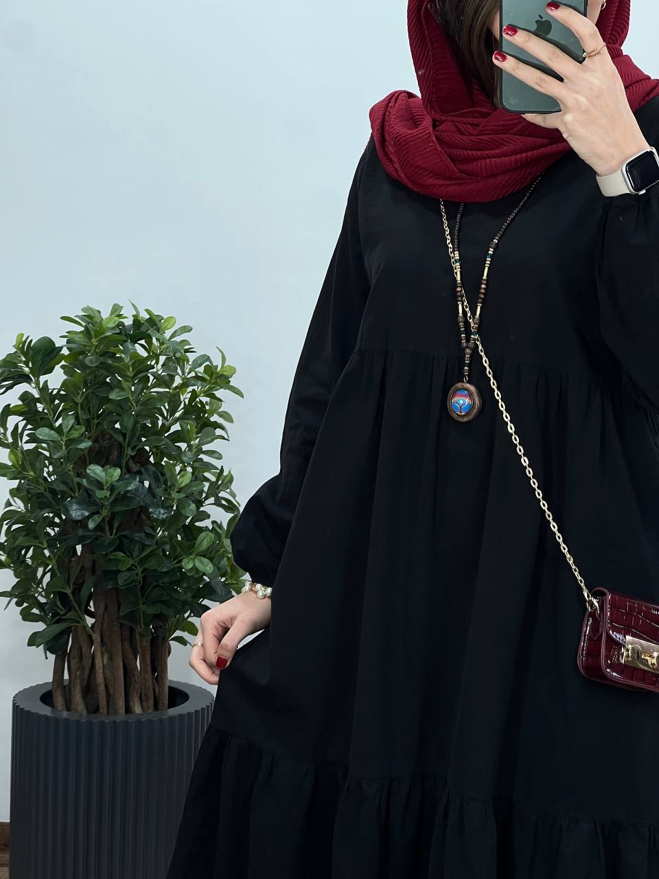 پیراهن مانتویی بلند لینن آیسو(ایراد دار)