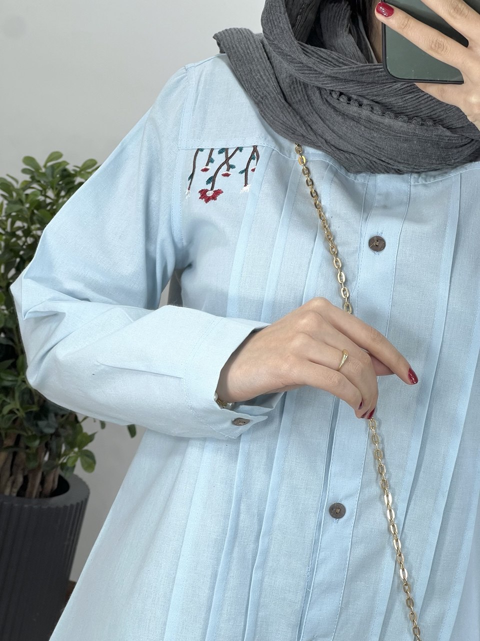مانتو لینن گلدوزی سارگل