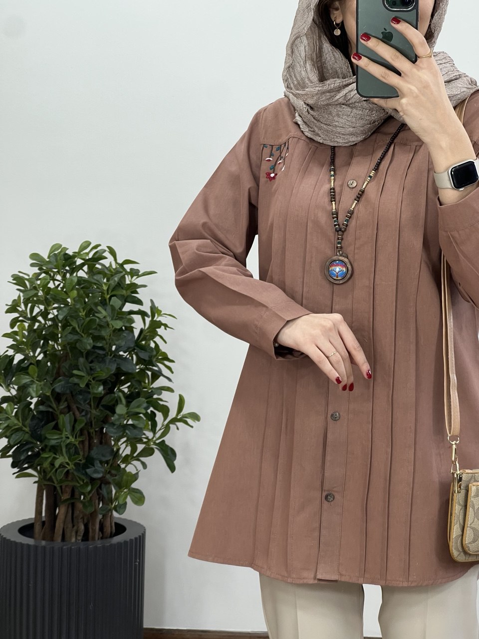مانتو لینن گلدوزی سارگل
