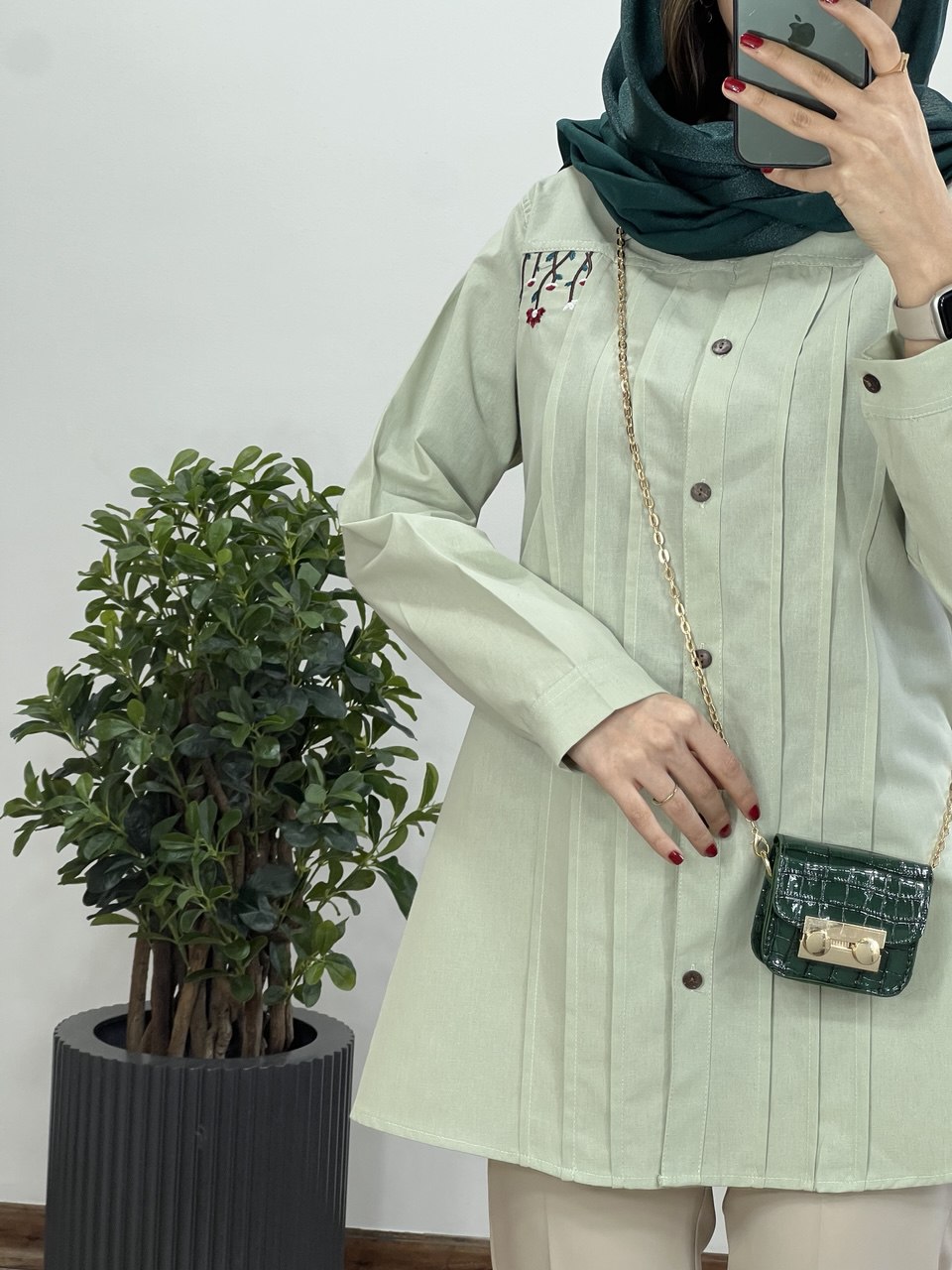 مانتو لینن گلدوزی سارگل