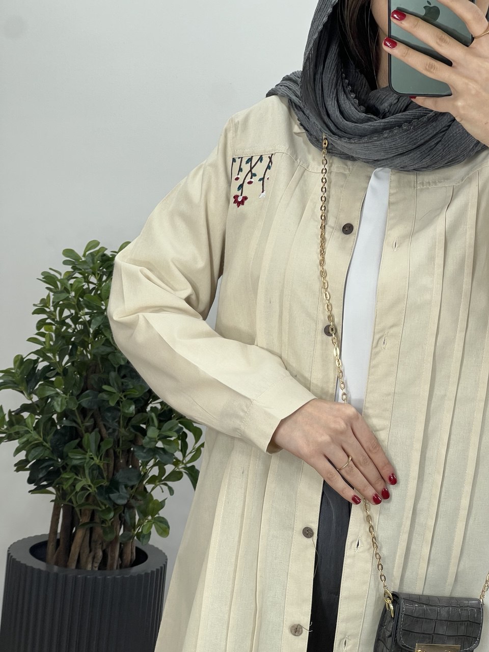 مانتو لینن گلدوزی سارگل