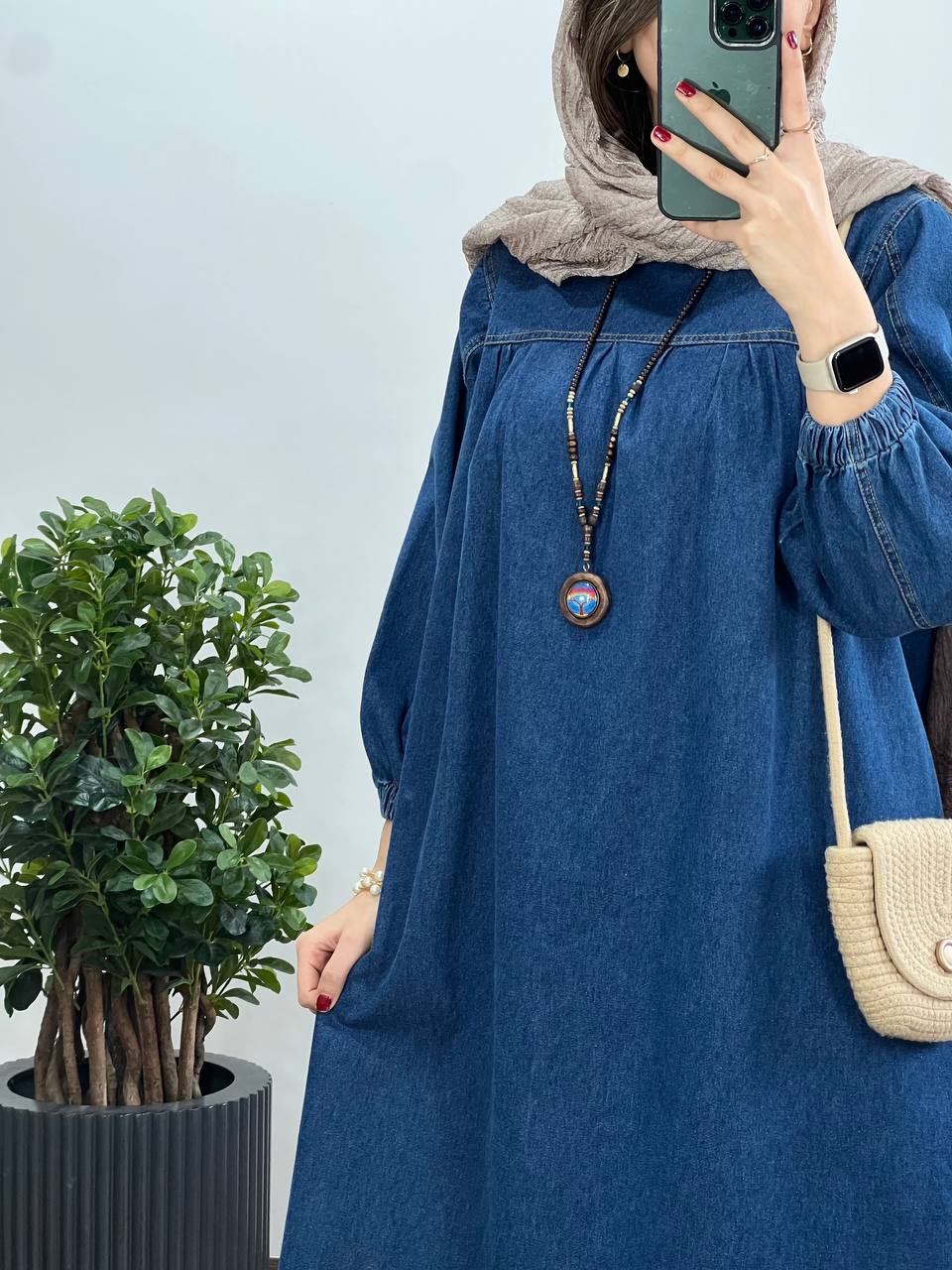 پیراهن مانتویی بلند جین 7
