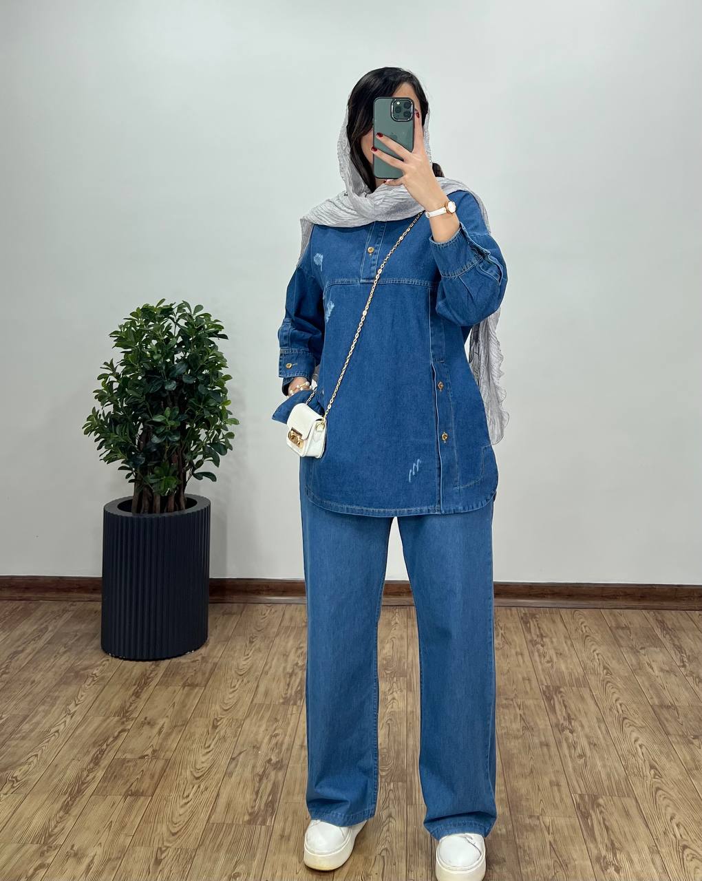 شلوار نیم بگ جین کاغذی