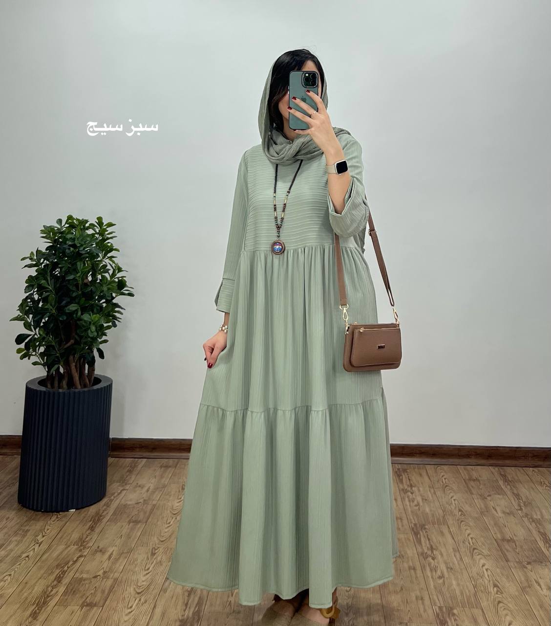 پیراهن مانتویی بلند آهو
