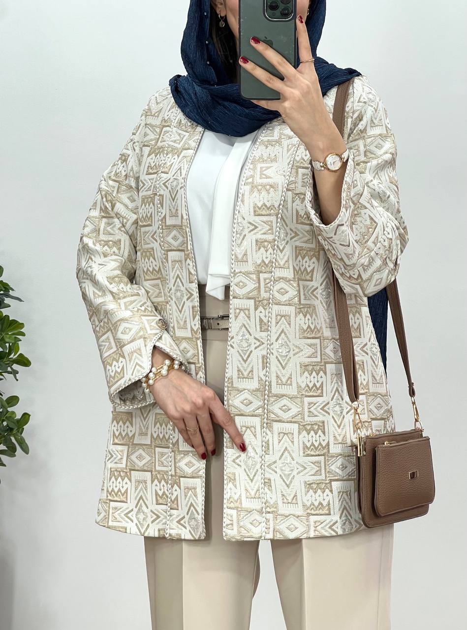مانتو ژاکارد مغزی دوزی مبینا