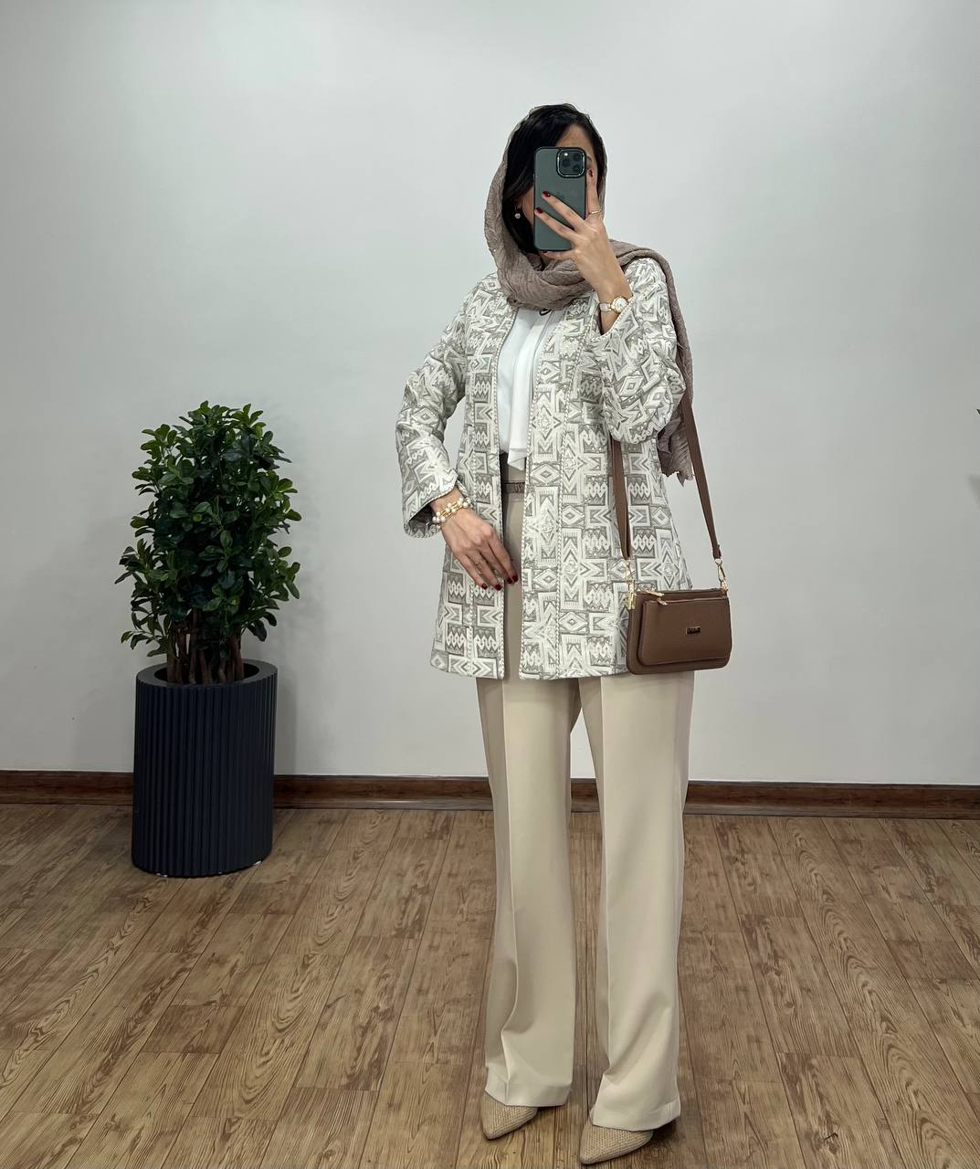 مانتو ژاکارد مغزی دوزی مبینا