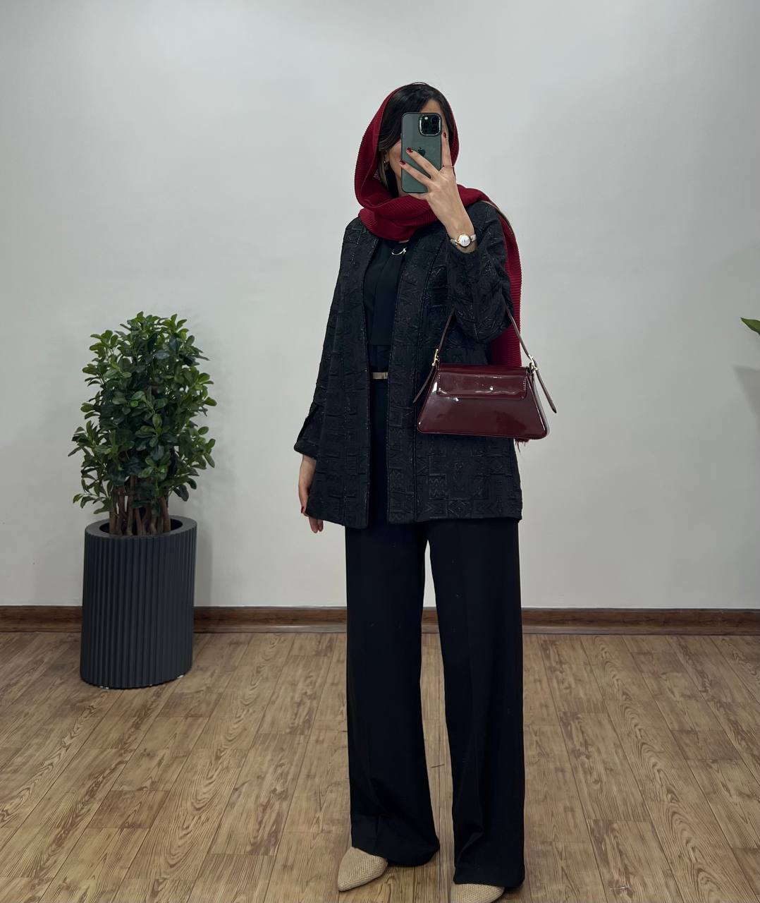 مانتو ژاکارد مغزی دوزی مبینا