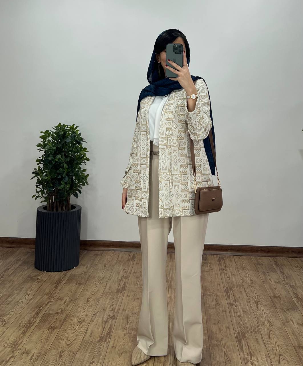مانتو ژاکارد مغزی دوزی مبینا
