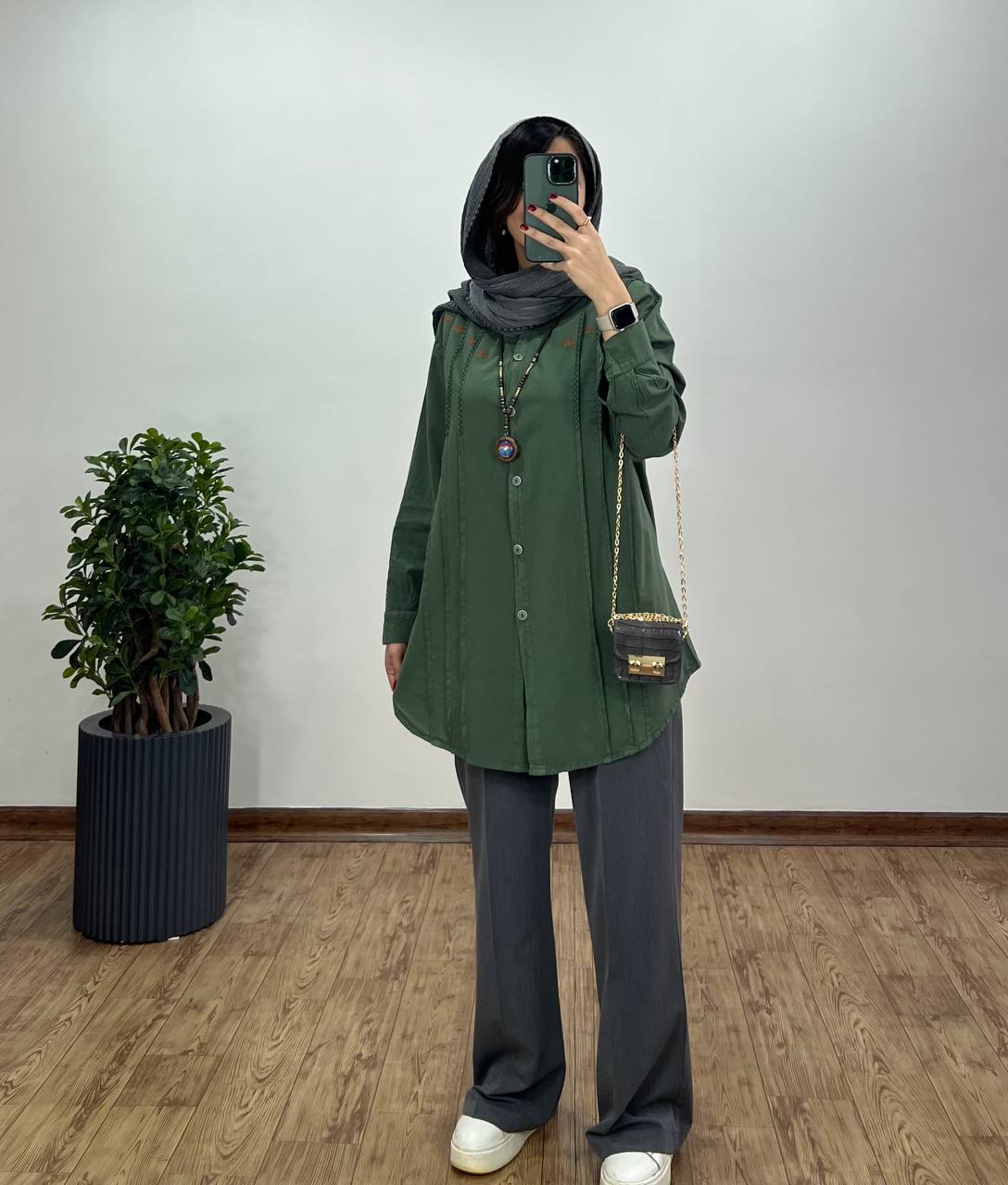 مانتو لینن گلدوزی رزانا