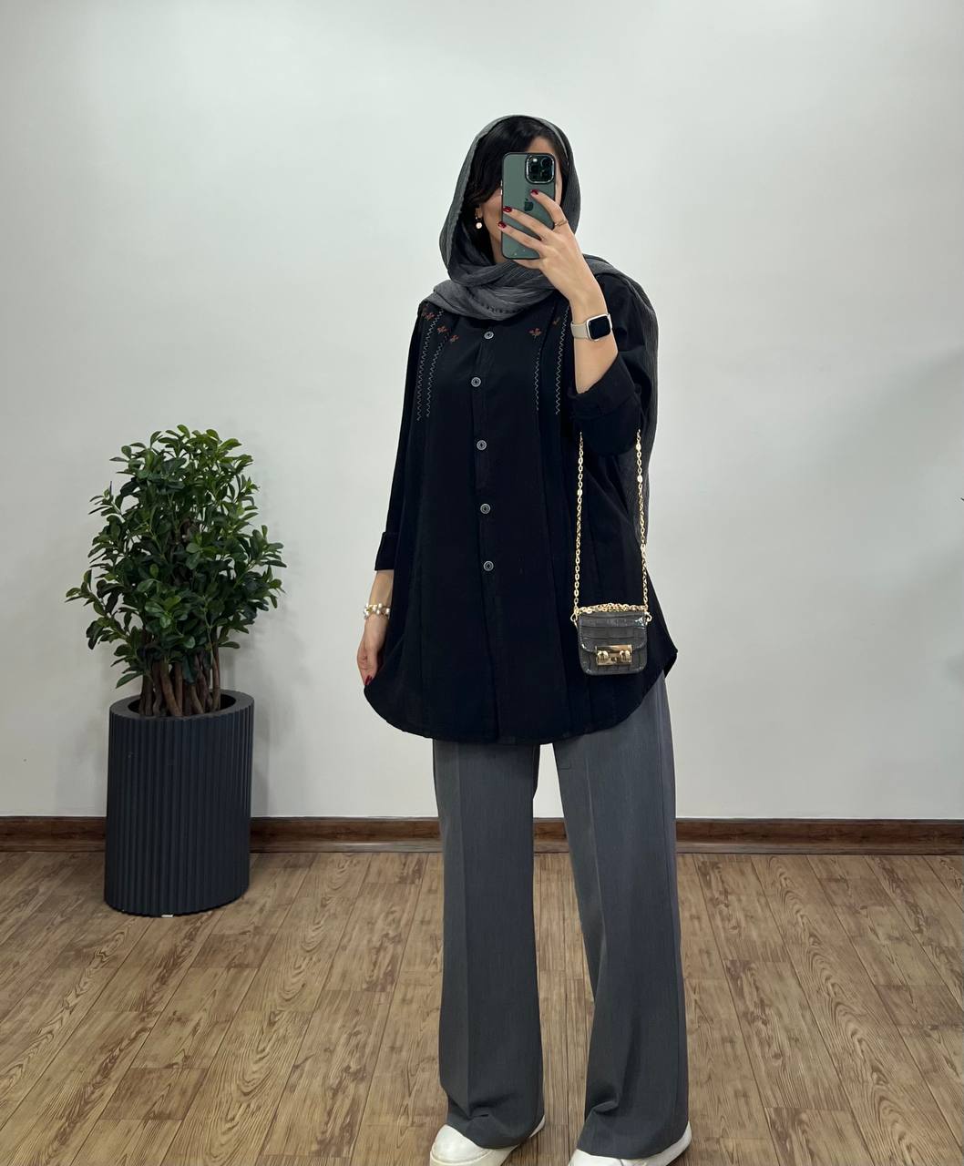 مانتو لینن گلدوزی رزانا