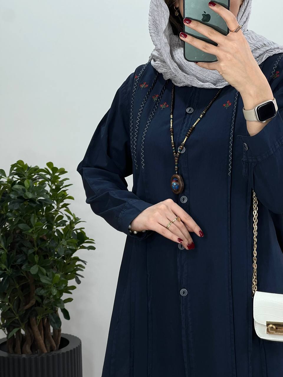 مانتو لینن گلدوزی رزانا