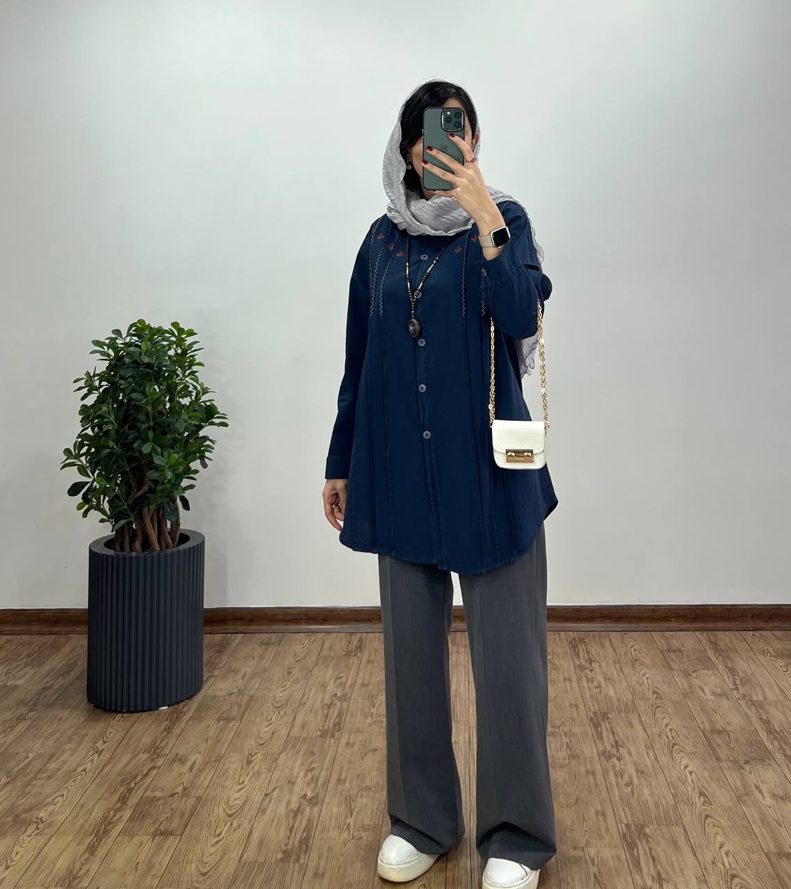 مانتو لینن گلدوزی رزانا