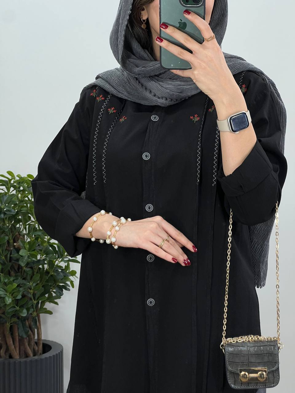 مانتو لینن گلدوزی رزانا