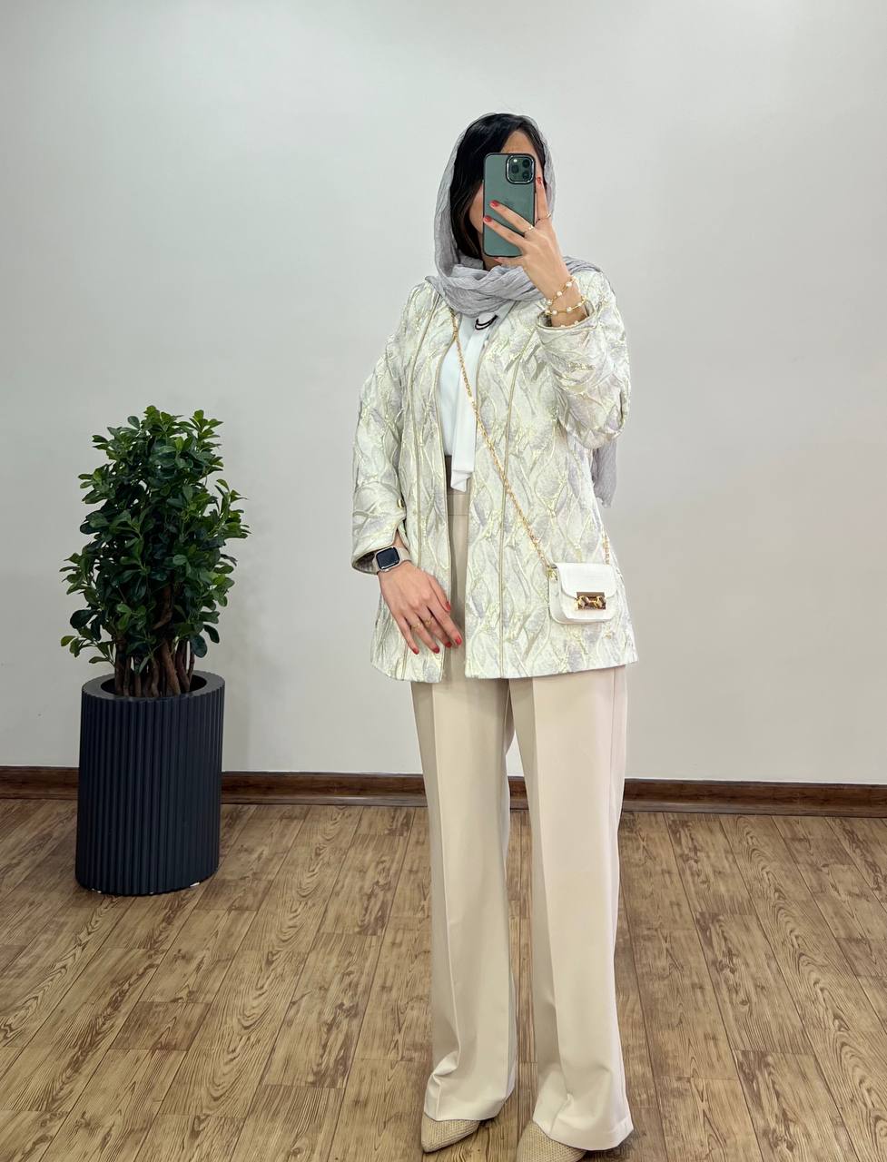 مانتو ژاکارد مغزی دوزی نفس