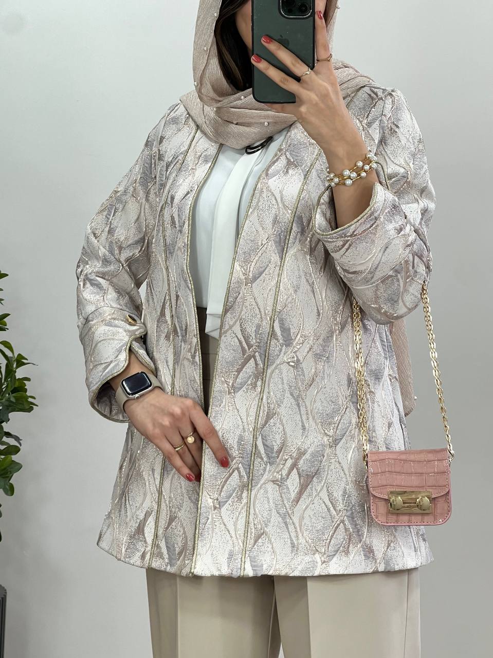 مانتو ژاکارد مغزی دوزی نفس