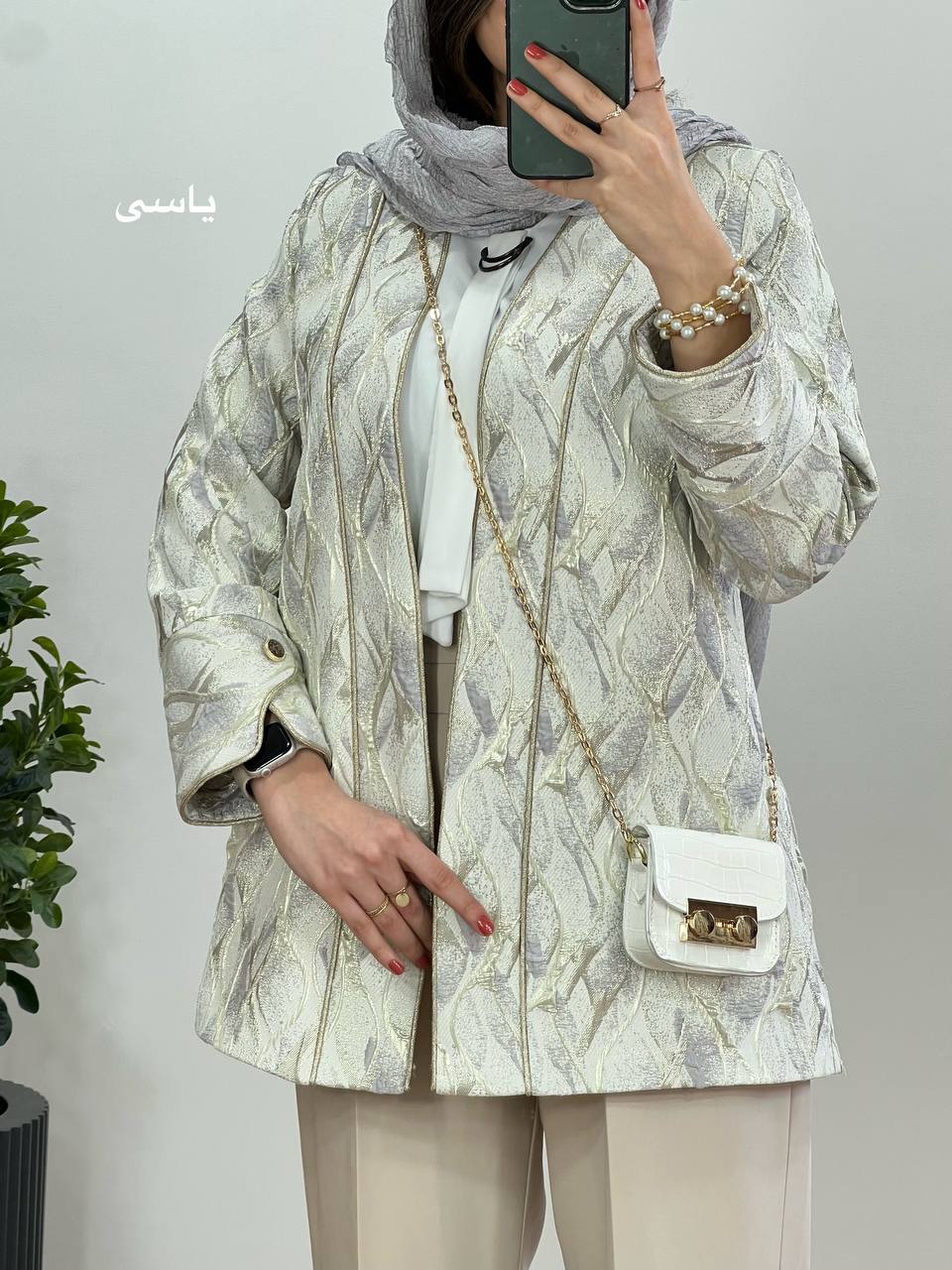 مانتو ژاکارد مغزی دوزی نفس