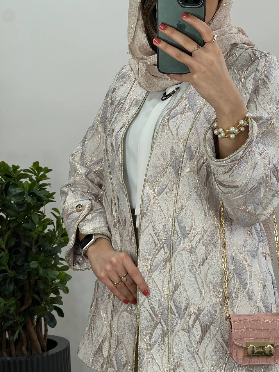 مانتو ژاکارد مغزی دوزی نفس