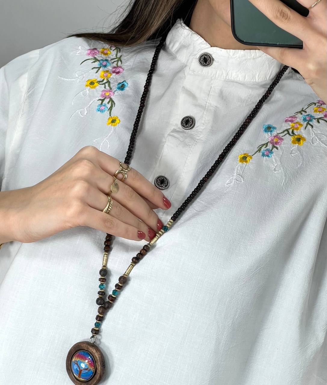 مانتو گلدوزی نیلوفر