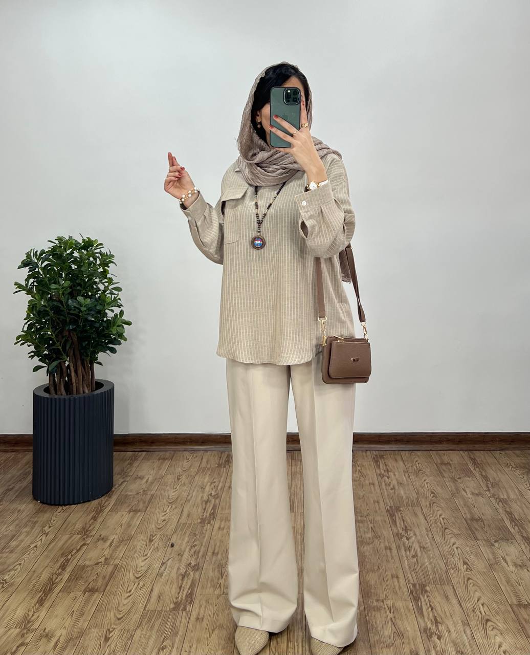 تونیک مانتویی لینن گندم