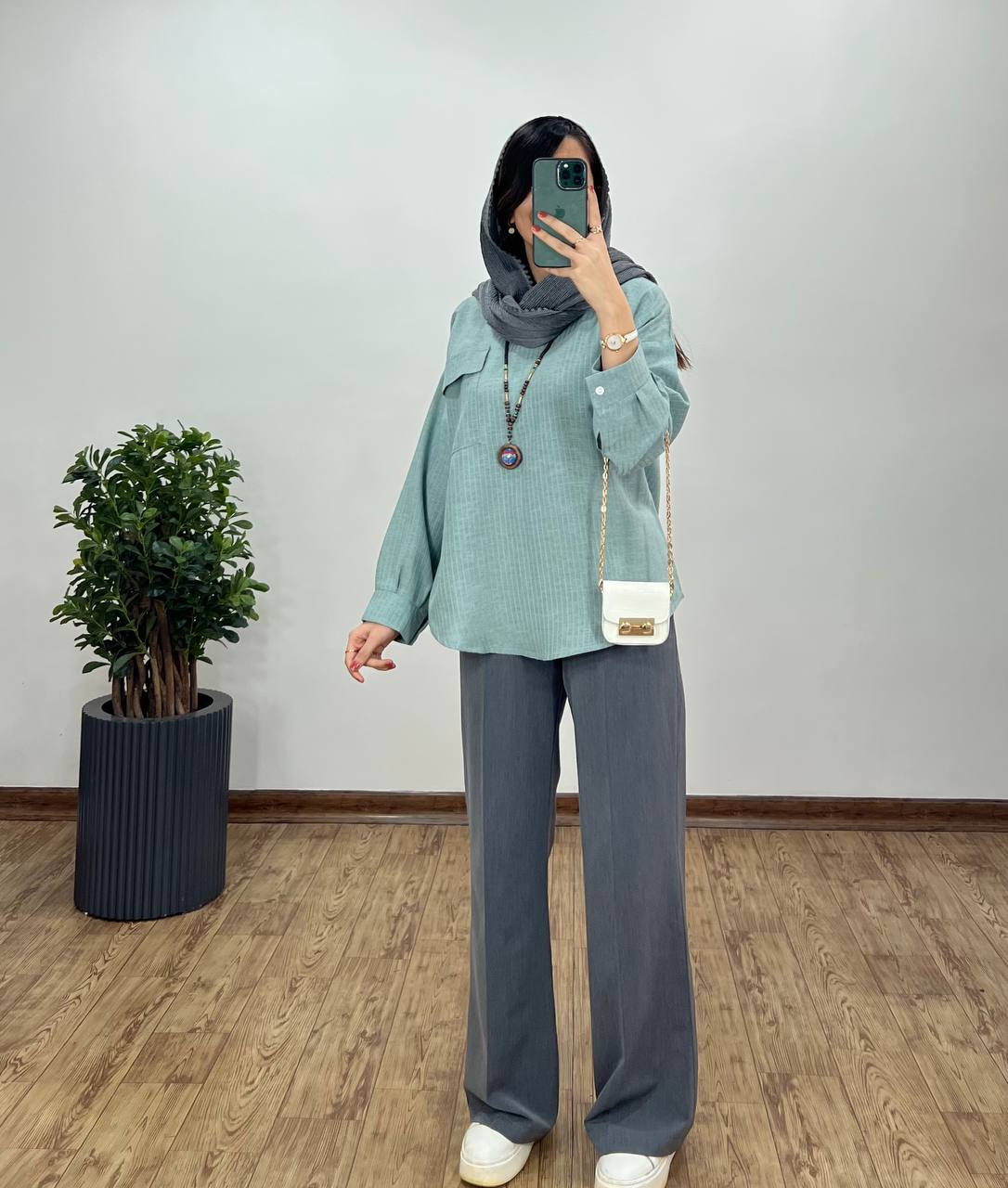 تونیک مانتویی لینن گندم