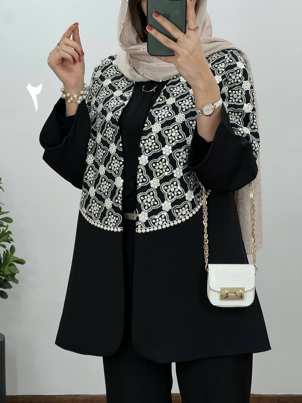 مانتو مجلسی سوزندوزی پینکا
