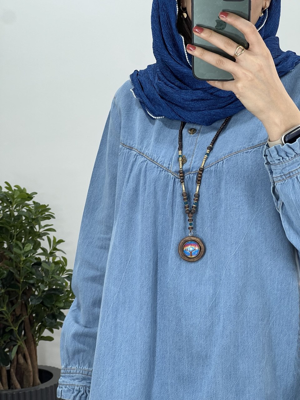 مانتو جین یقه چین پریناز 1(ایراد دار)