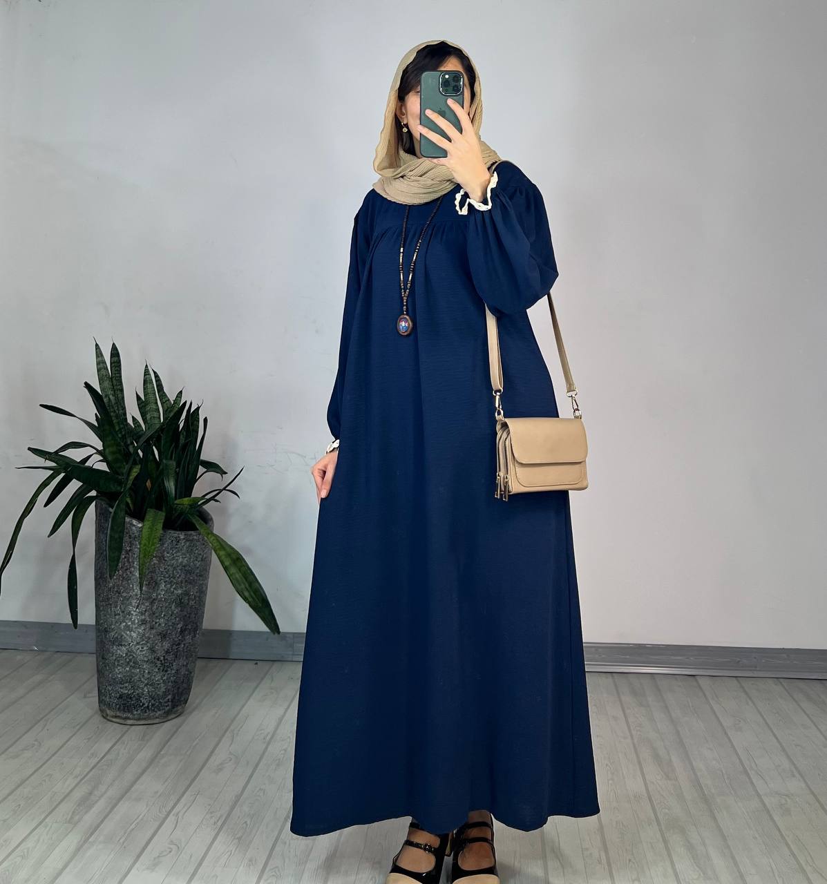 مانتو عبایی بلند رایلی کد 2475