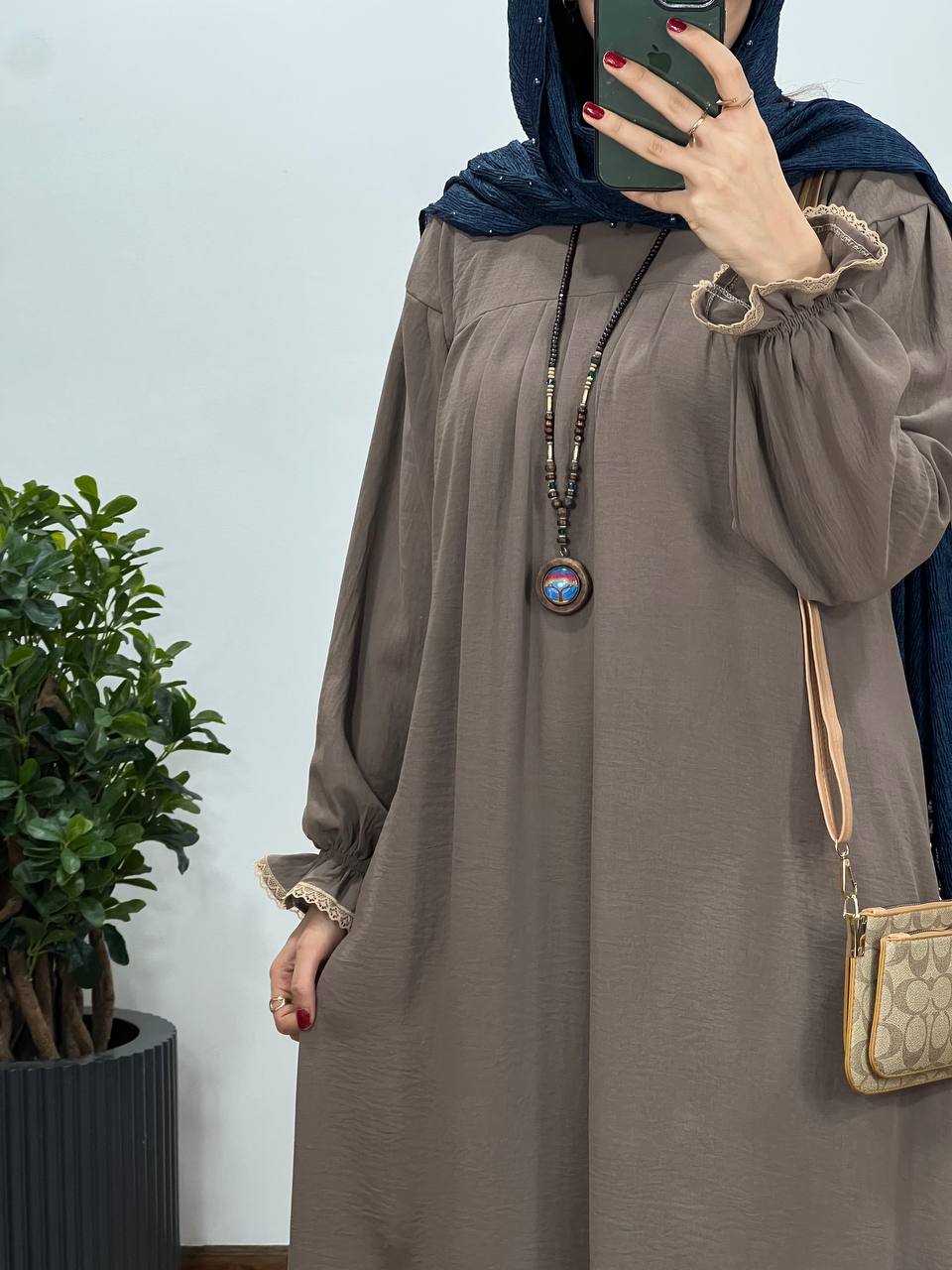 مانتو عبایی بلند رایلی کد 2475