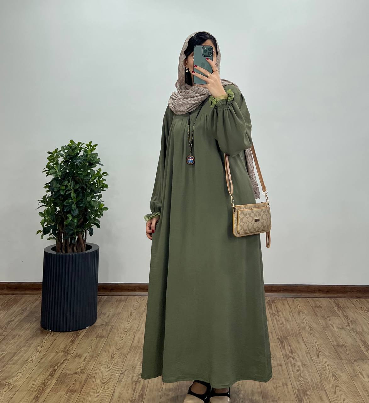 مانتو عبایی بلند رایلی کد 2475