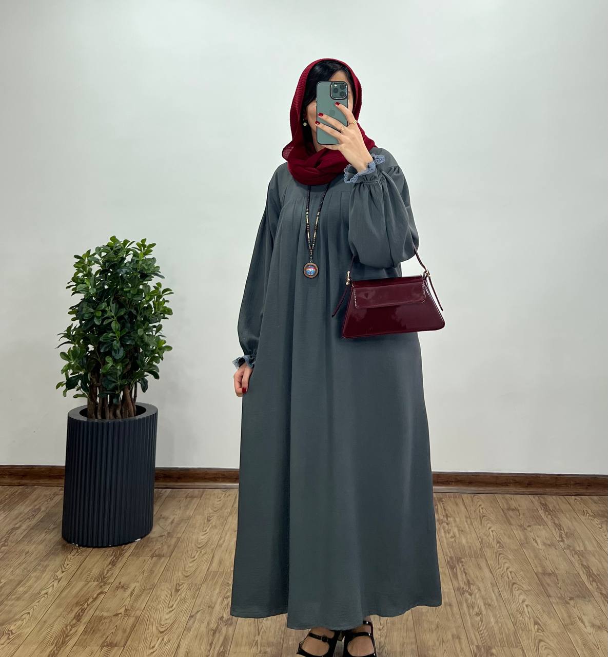 مانتو عبایی بلند رایلی کد 2475
