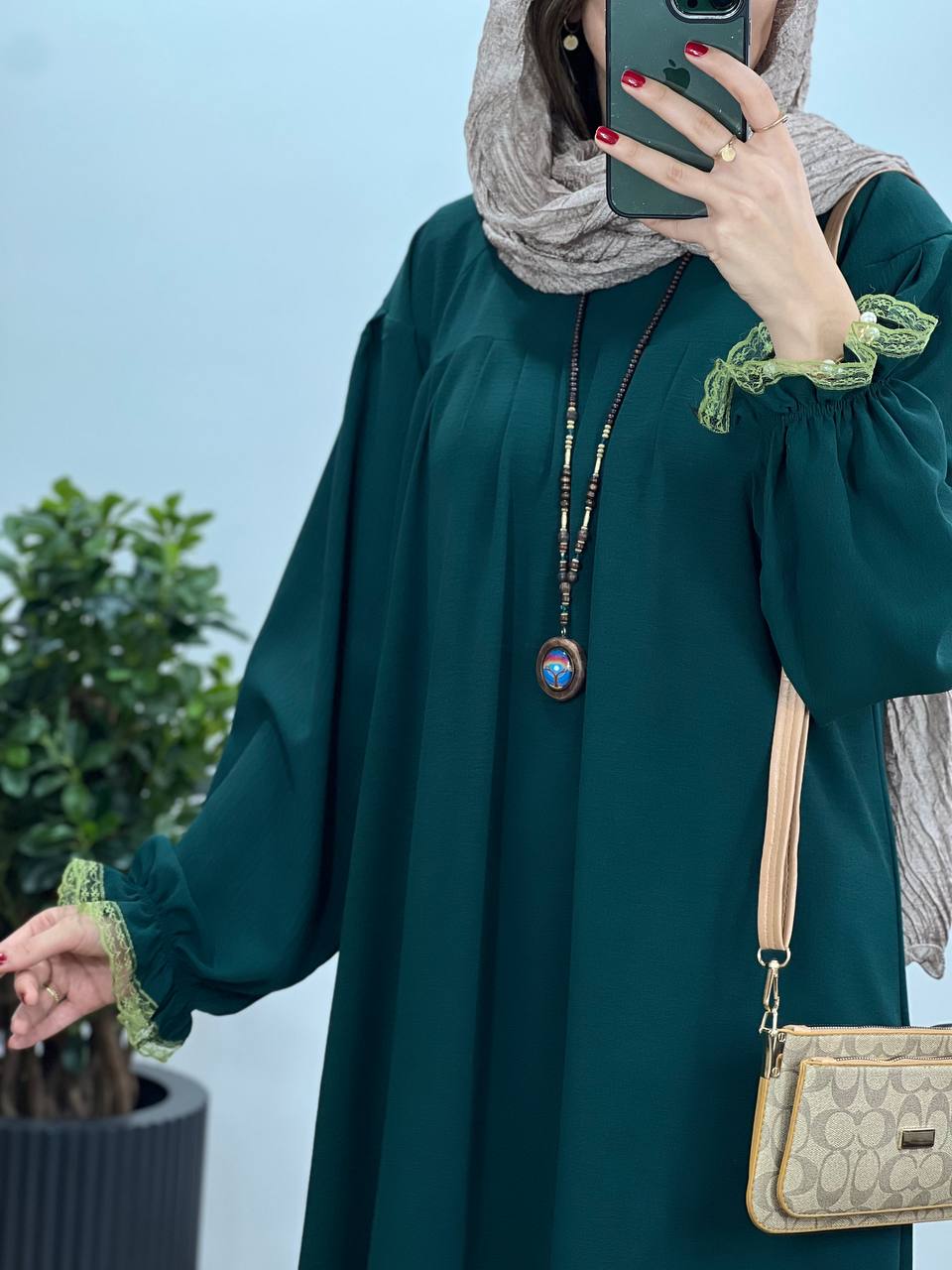 مانتو عبایی بلند رایلی کد 2475