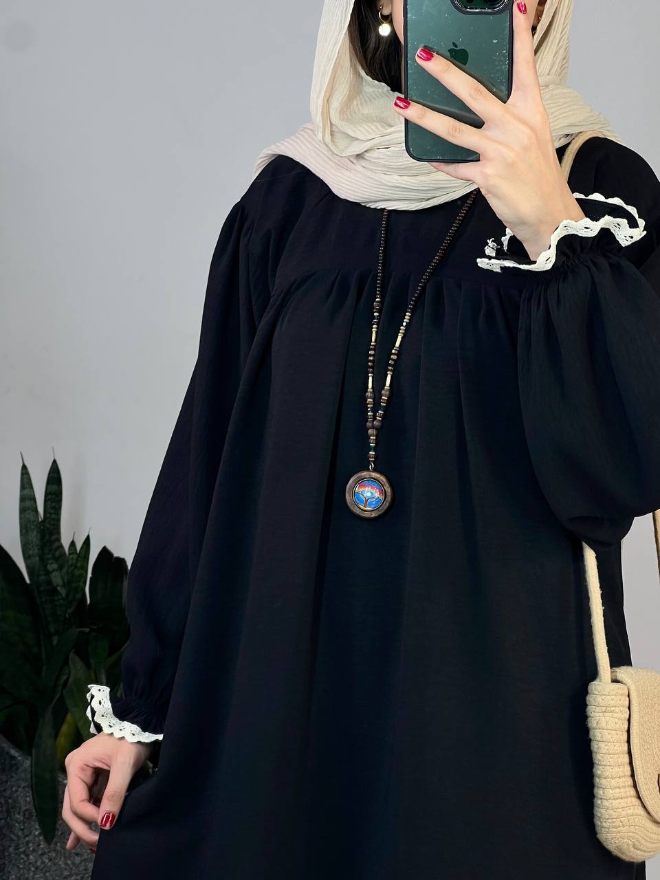 مانتو عبایی بلند رایلی کد 2475