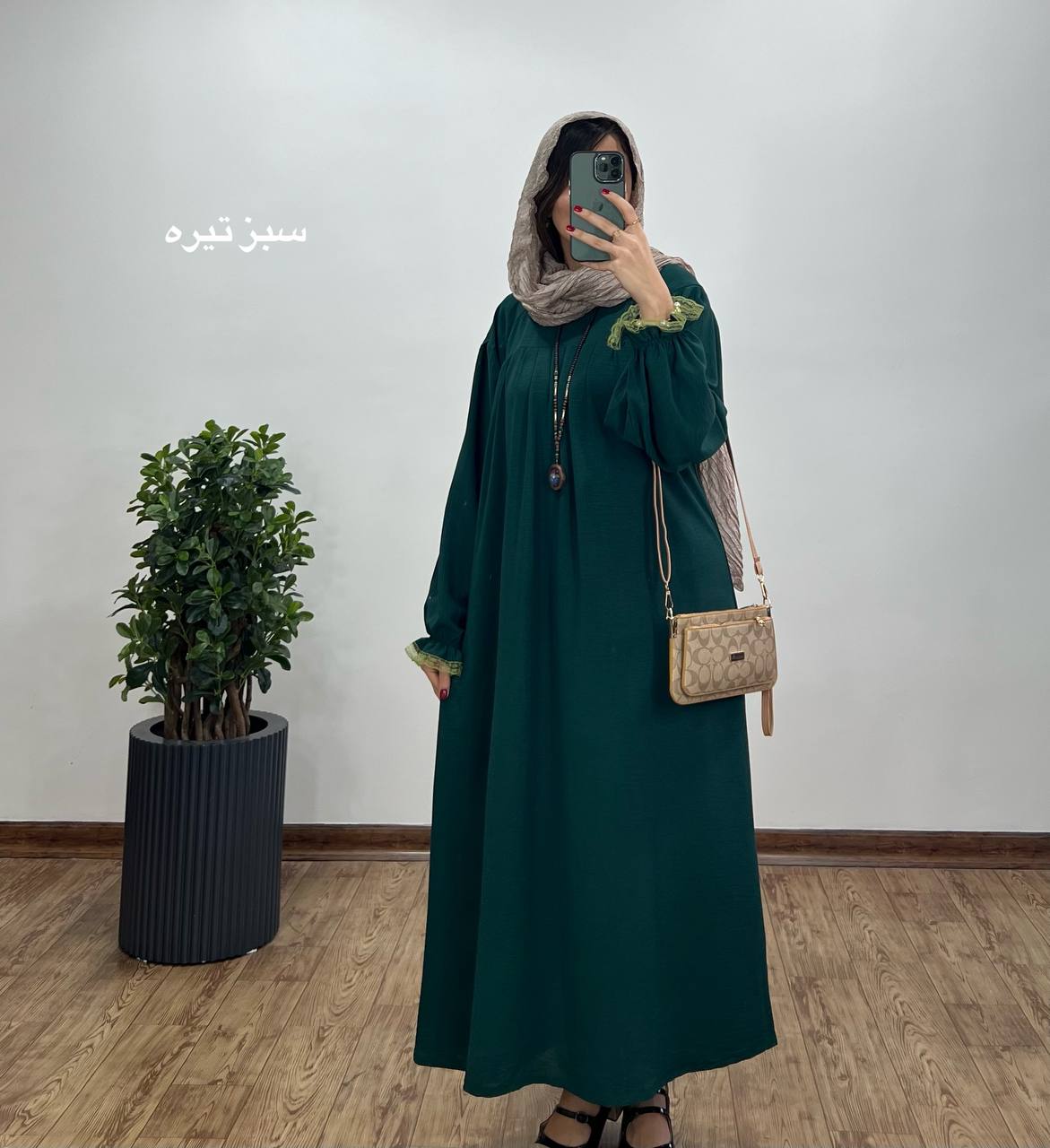 مانتو عبایی بلند رایلی کد 2475