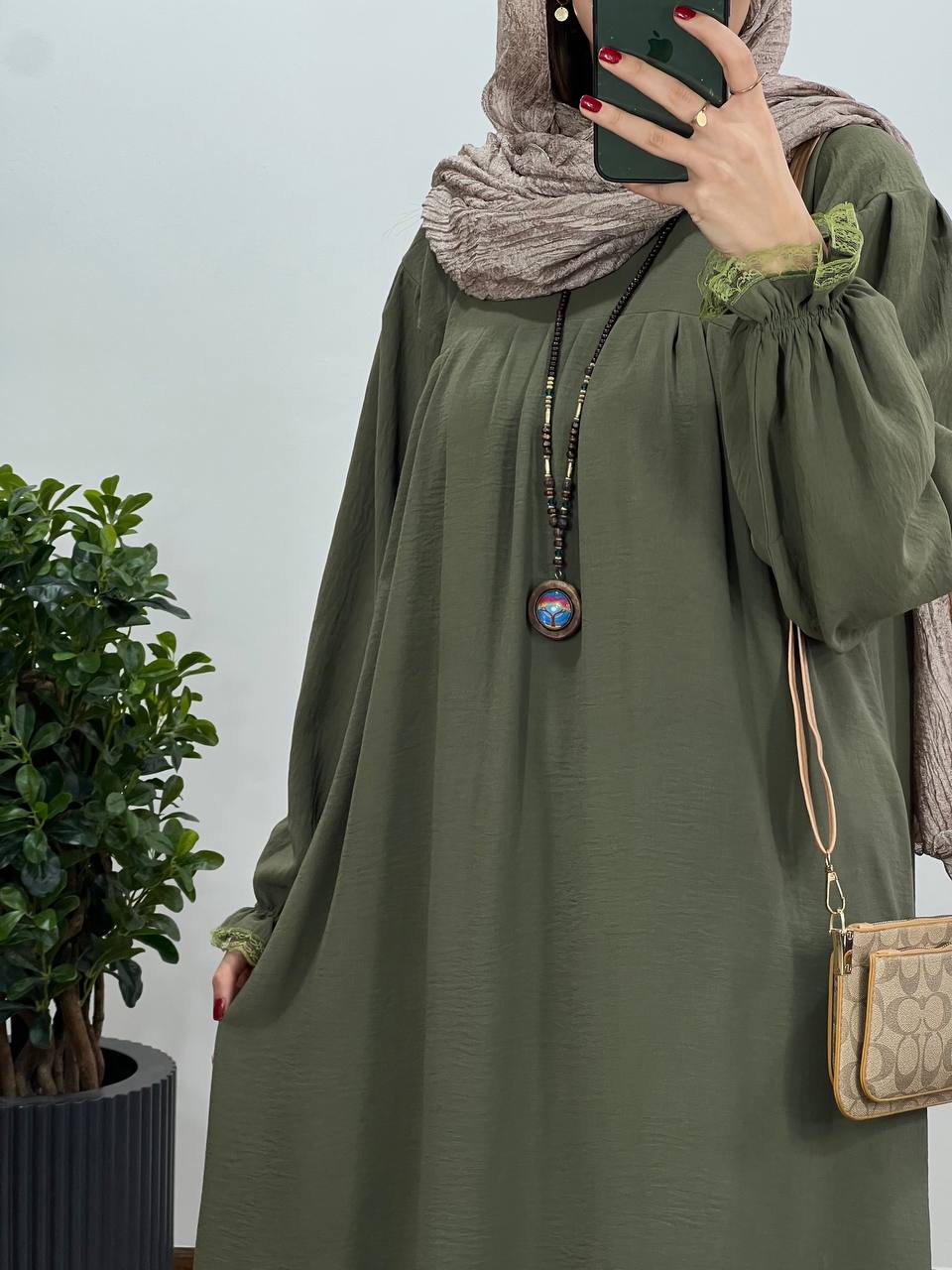 مانتو عبایی بلند رایلی کد 2475